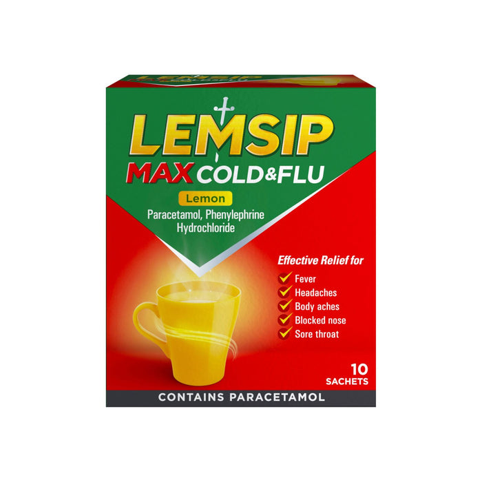 Lemsip Max Cold & Flu Sachets Lemon 10's
