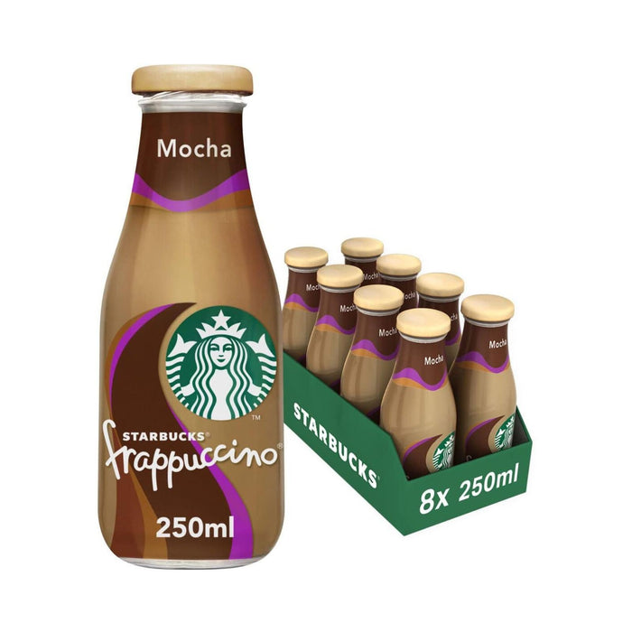 STARBUCKS Frappuccino Mocha Chocolate Flavour Low fat Coffee Drink Bottle 250ml (Box of 8)