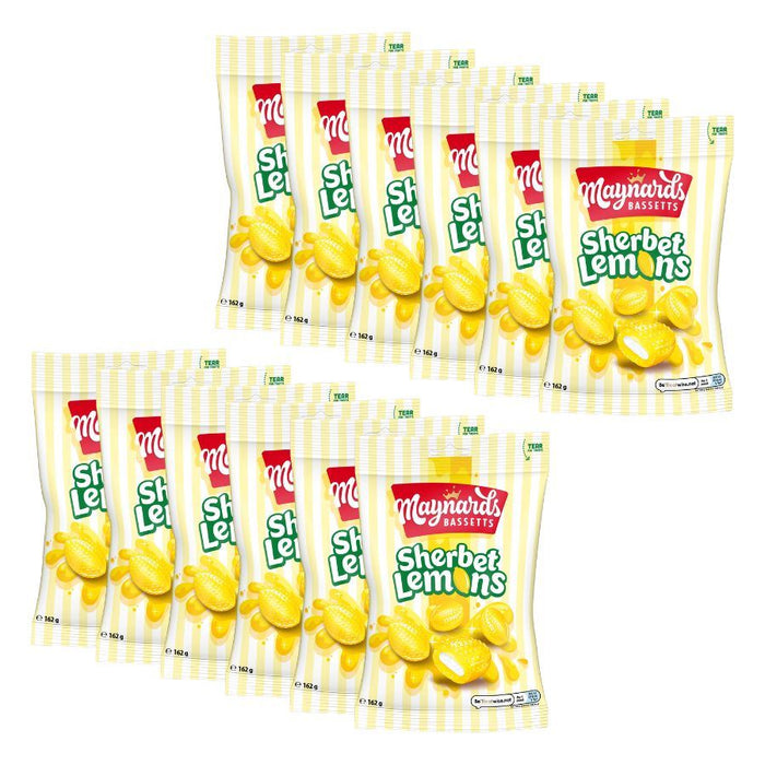 Maynards Bassetts Sherbet Lemons with Fizzy Centre (12 x 162g)