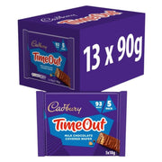 Cadbury Timeout Milk Chocolate Wafer Biscuit Bars, 5 Pack (13 x 90g)