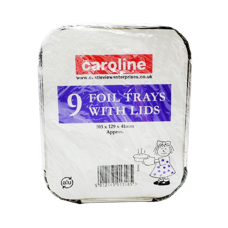 Caroline Foil Tray With Lids Small N1001 Pack of 9