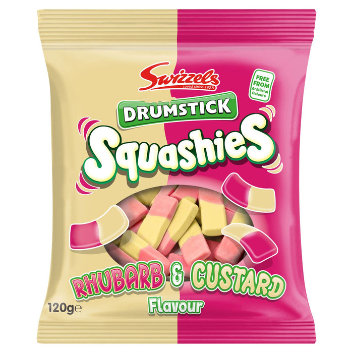 Swizzels Drumstick Squashies Sweets Rhubarb & Custard Flavour (12 x 120g)