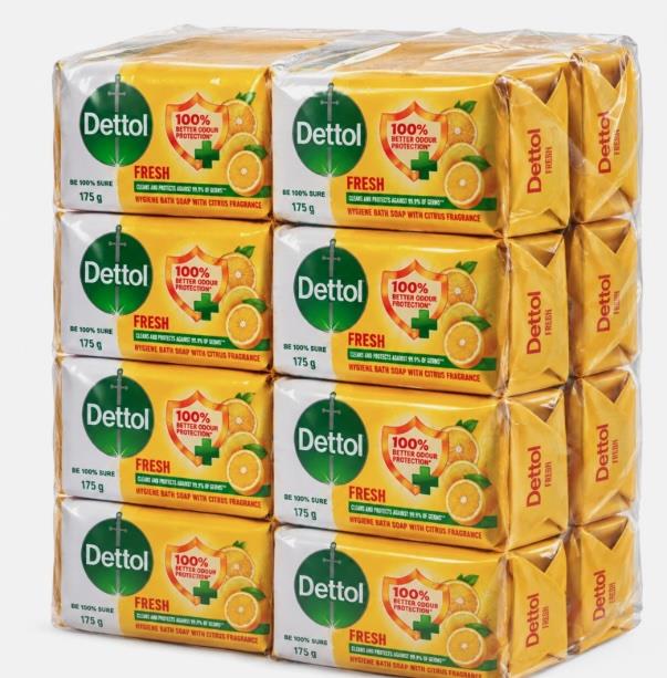 12 x Dettol Fresh Antibacterial Bar Soap 175g