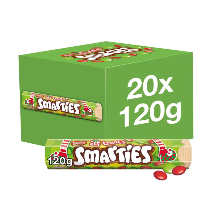 Smarties Elf Treats Milk Chocolate Giant Tube 120g (Box of 20)