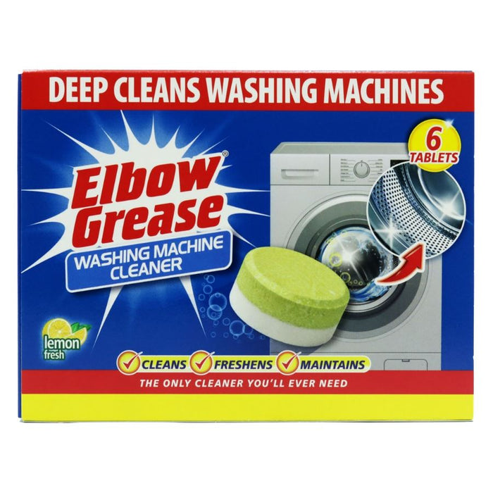 Elbow Grease Washing Machine Cleaner Lemon Fresh, 6 Tablets