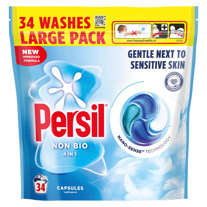 Persil Non Bio 4-in-1 Fast Dissolving Laundry Capsules, 34 Washes