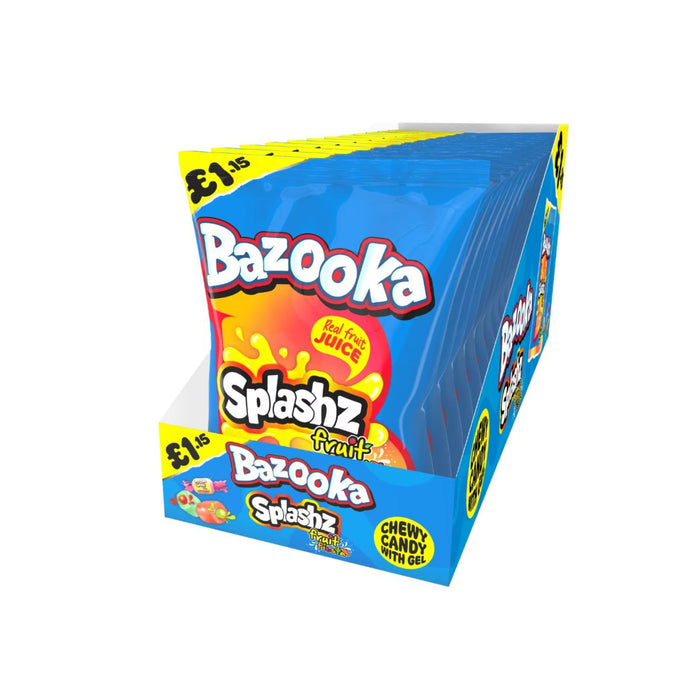 Bazooka Splashz Fruit Fiesta Bag 120g £1.15 PMP (Box of 12)