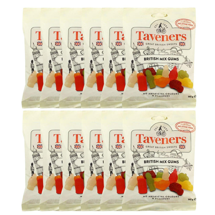 Taveners Great British Sweets British Mix Gums 165g (Box of 12)