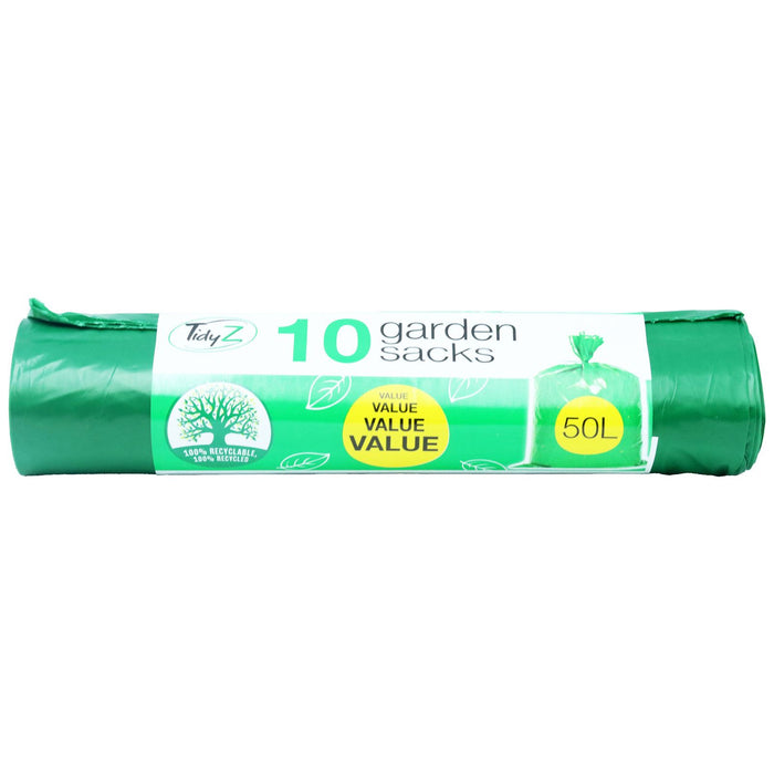 Tidyz Garden Waste Bags With Tie Handle 50L - 10 Pack