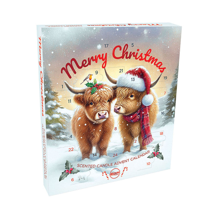 Airpure Tealight Advent Calendar Highland Cow