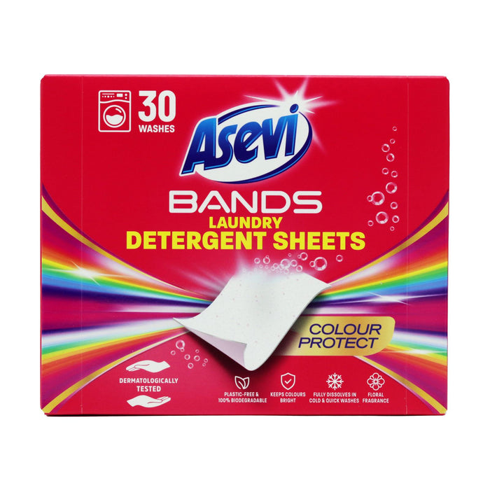 Asevi Bands Laundry Detergent Sheets Colour Protect, 30 Washes