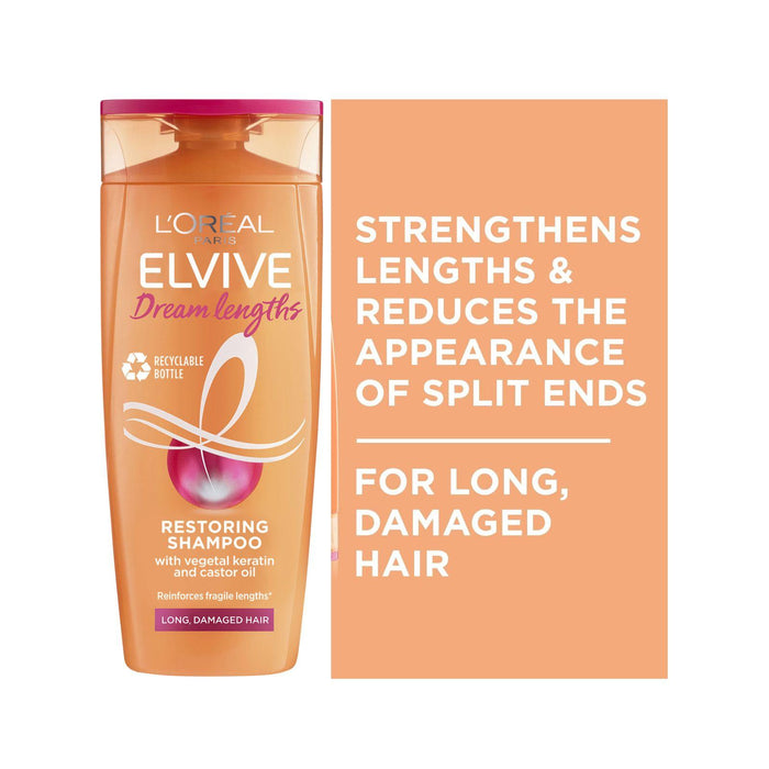 L'Oreal Paris Elvive Dream Lengths Shampoo, Nourishing & Strengthening Treatment, 400ml