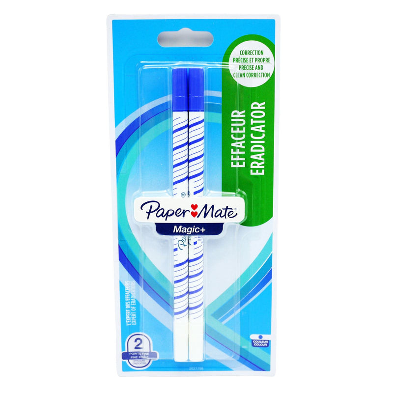 Paper Mate Magic+ Eradicator , Fine Point Blue Pack of 2