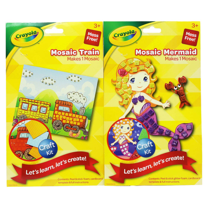 Crayola Mosaic Craft Kit Mermaid & Train Assorted 3+