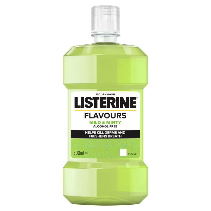 LISTERINE FLAVOURS MILD AND MINTY MOUTHWASH 500ml