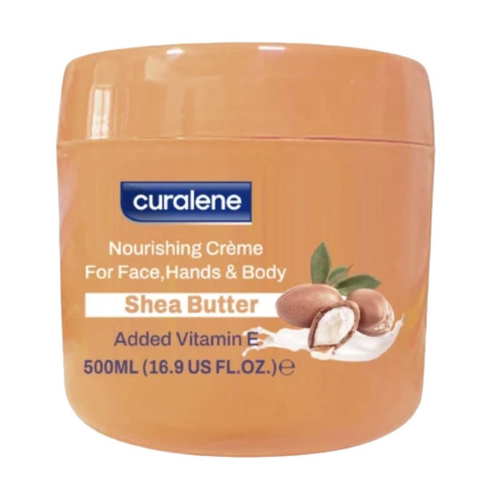 Curalene Shea Butter Nourishing Crème for Face, Hands & Body, Vitamin E for Dry Skin (500ml)