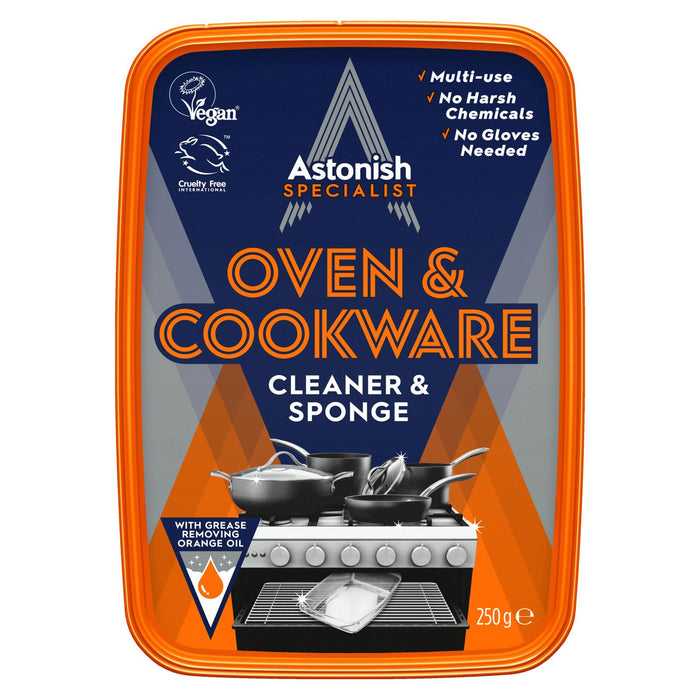 Astonish Specialist Oven & Cookware Cleaner & Sponge (250g)