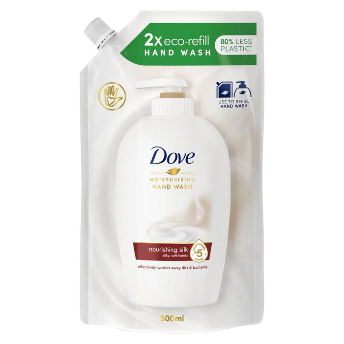 Dove Nourishing Silk Moisturising Hand Wash Refill Pouch 500ml