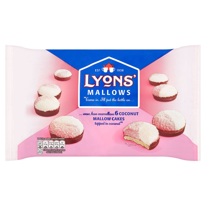 Lyons Coconut Mallow Cakes 125g (Box of 24)