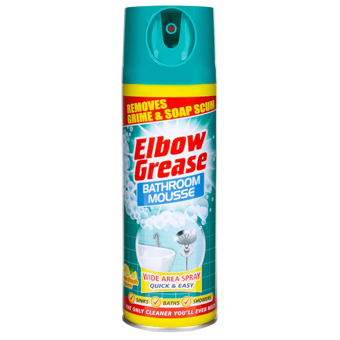 Elbow Grease Lemon Zest, Hawaiian Fresh & Berry Blast Bathroom Mousse Spray Mixed (3 x 400ml)