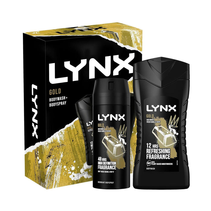 LYNX Gold Duo Body Spray Gift Set Body Wash and Deodorant  2 piece