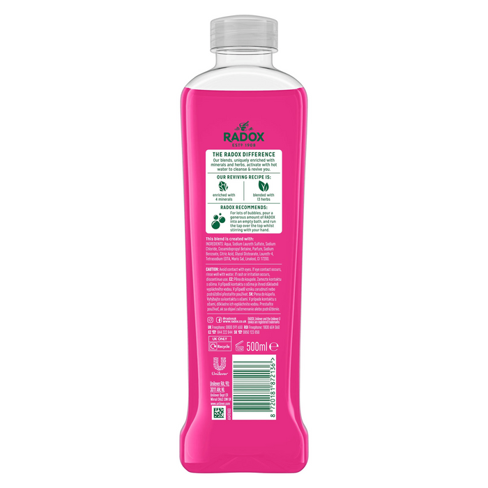 Radox Strawberry Feel Radiant Bath Soak Bubble Bath (500ml)