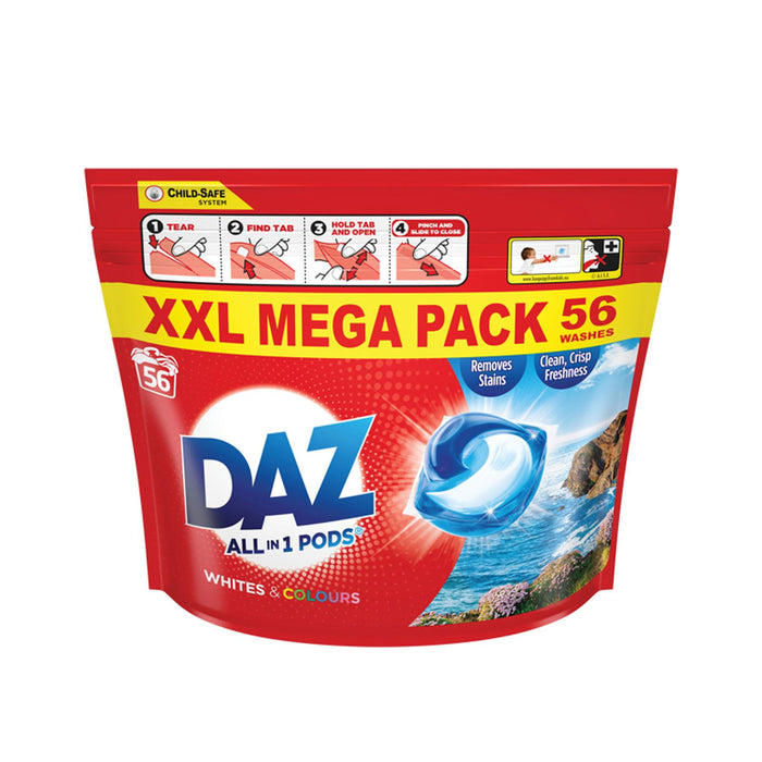 DAZ All-in-1 PODs Washing Liquid Capsules, 56 Washes