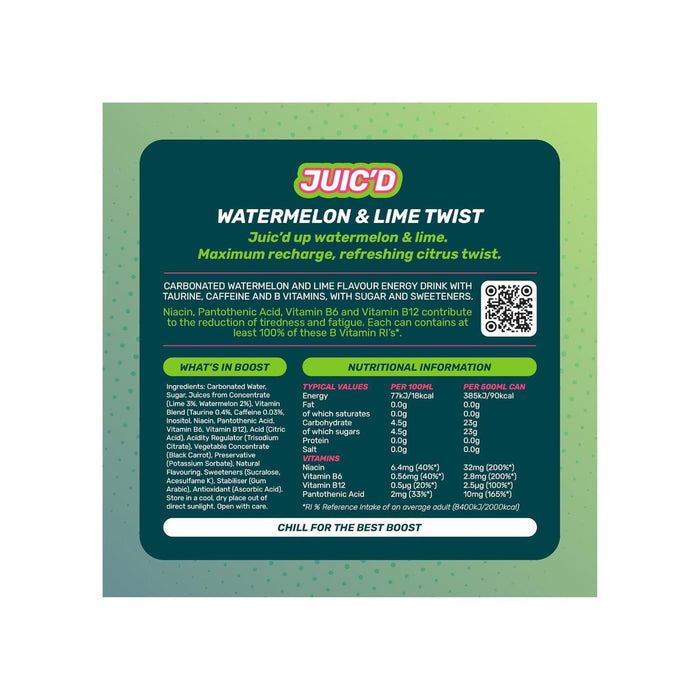 Boost Energy Juic'd Watermelon & Lime Twist Pm £1.09 500ml (Box of 12)