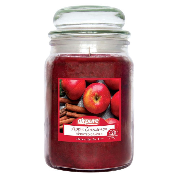 Airpure Large Candle Scented, Apple Cinnamon Fragrance, 18oz Jar