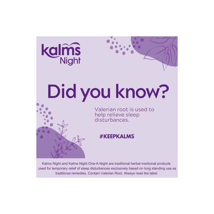 Kalms Night One-a-Night - Traditional Herbal Medicinal product dose used for the temporary relief of sleep disturbances 14 Tablets