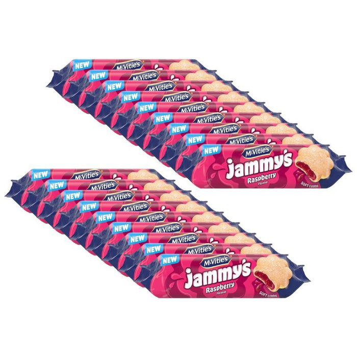 McVitie's Jammy's Raspberry Flavour Biscuits, Soft Centre Snacks (18 x 136.5g)
