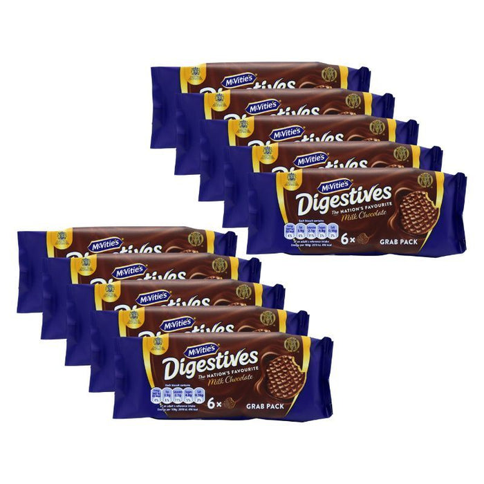 McVitie's Digestives Milk Chocolate Biscuits Grab Pack (10 x 100g)