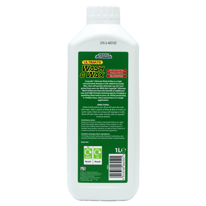 Car Pride Ultimate Wash & Wax With Carnauba Wax (1L)