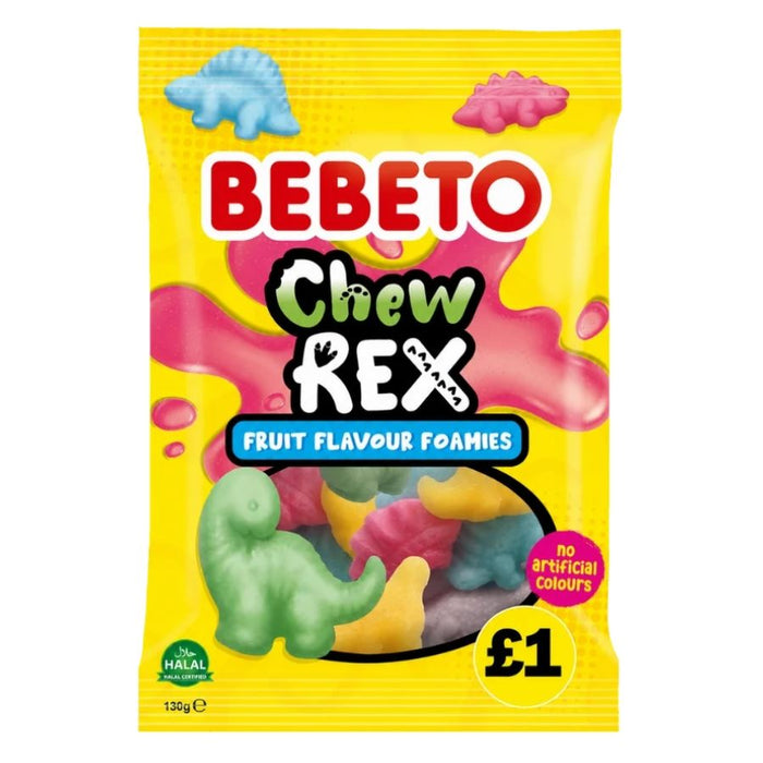 Bebeto Chew Rex Fruit & Bubble Gum Flavour Foamies (10 x 130g)