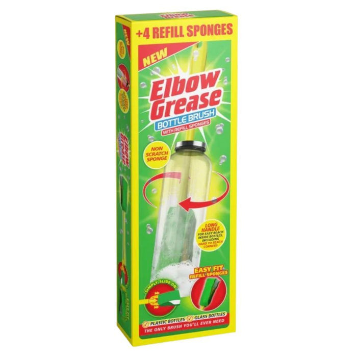 Elbow Grease Bottle Brush + 4 Refills 1pk