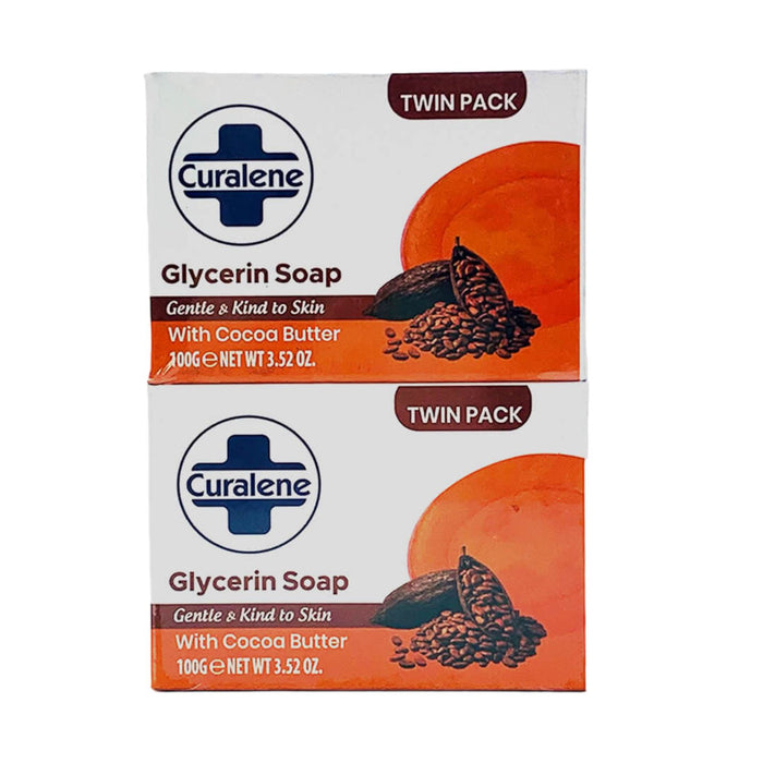Curalene Glycerin Bar Soap Cocoa Butter Twin Pack 100 grams