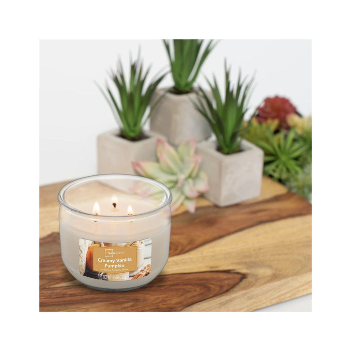 Mainstays Creamy Vanilla Pumpkin 3 Wick Candle, 11.5 oz