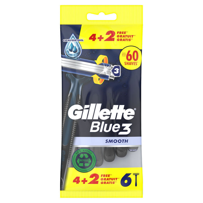 Gillette Blue 3 Disposable Razors  4+2 Pack