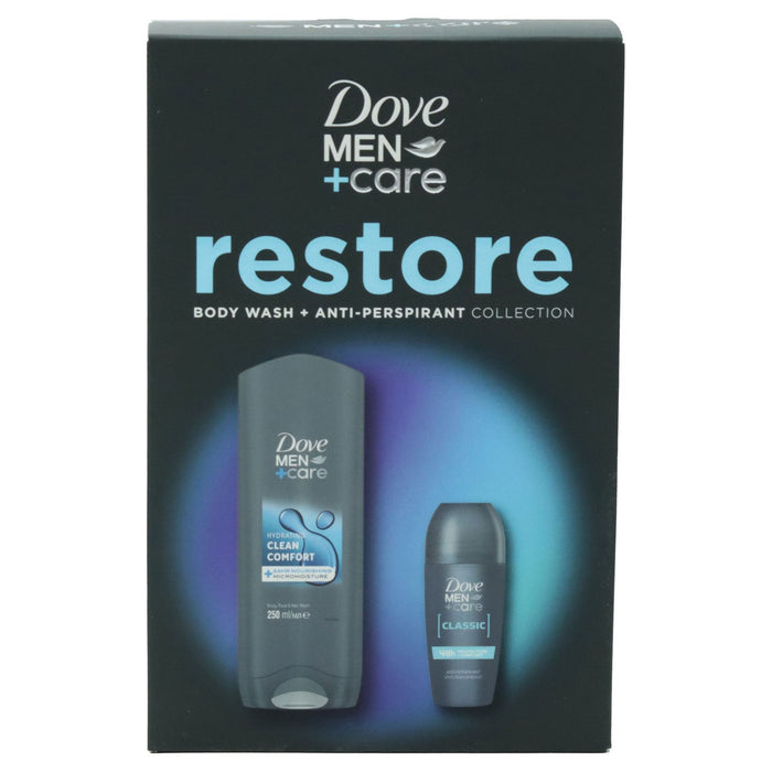 Dove Men+Care Restore Collection Body Wash Shower Gel & Antiperspirant Deodorant Gift Set 2 piece
