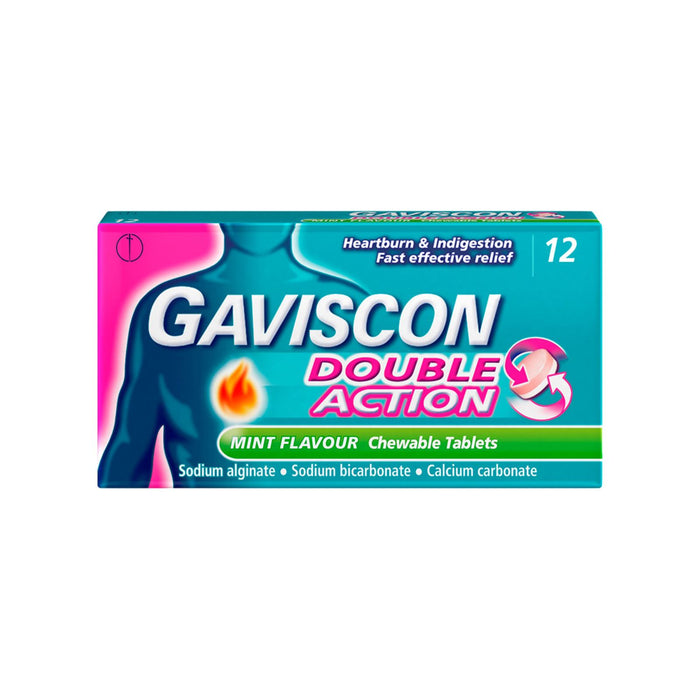 Gavison Tablets Double Action Mint 12 Tablets