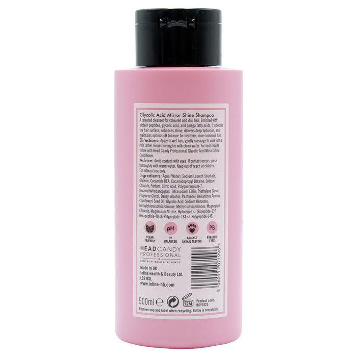 Head Candy Professional Glycolic Acid Mirror Shine Shampoo (500ml)