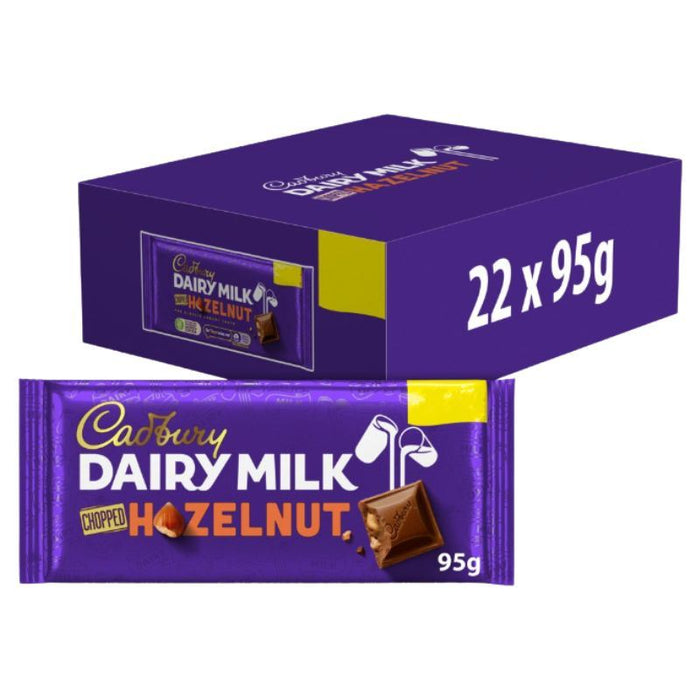 Cadbury Dairy Milk Chopped Nut Chocolate Bar (22 x 95g)