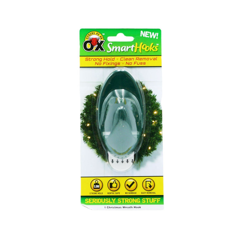 Strong As An Ox Smart Hooks Adhesive Dark Green Christmas Wreath Hook Hold