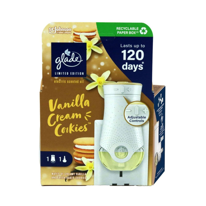 Glade Electric Scented Oil Plug-In Holder and Refill, Vanilla Cream Cookies, Air Freshener, 20ml