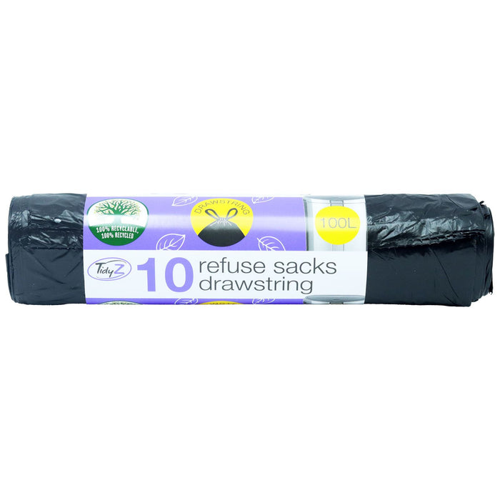 Tidyz Refuse Sacks Drawstring 100L - 10 Pack