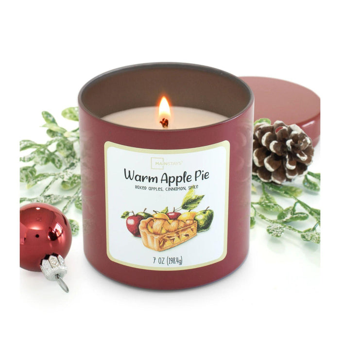 Mainstays Scented Single Wick Tin Candle, Warm Apple Pie, 7 oz.