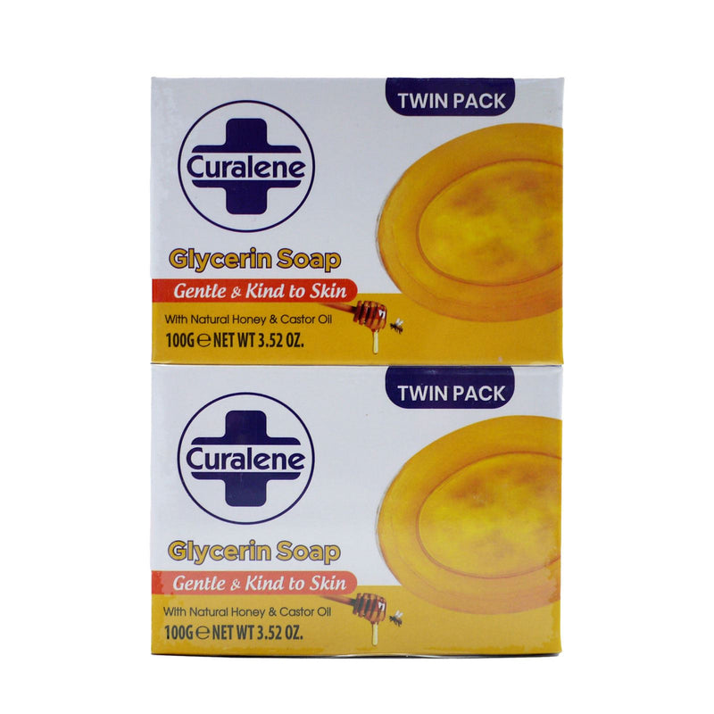Curalene Glycerine Bar Soap with Natural Honey & Oil Twin 100g