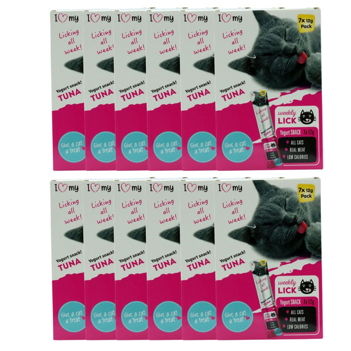 I Love My Pets Cat Yogurt Snack Tuna 7 Pack 84g (Box of 12)