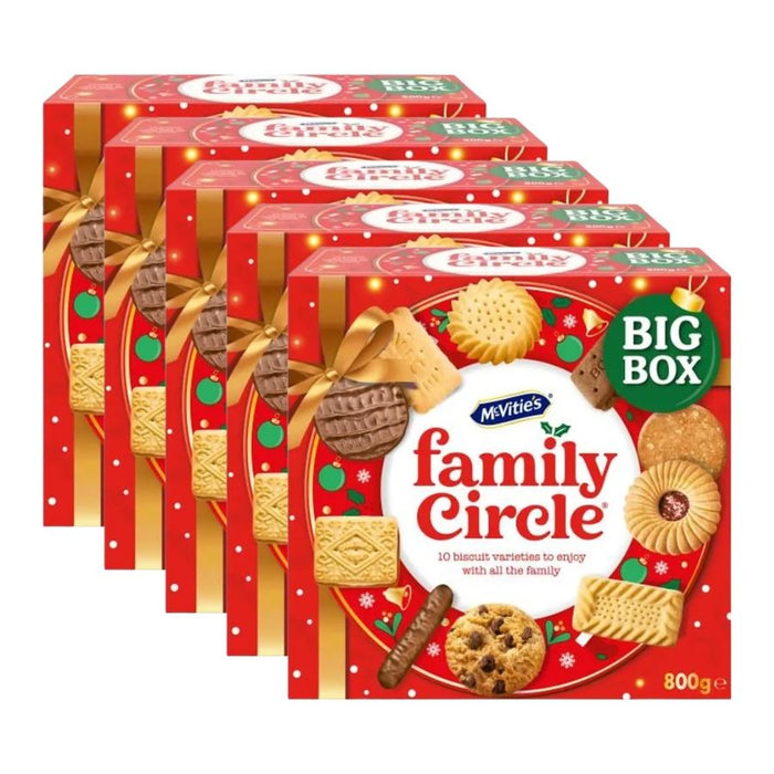 McVitie's Family Circle Big Box, 10 Variety Biscuits (5 x 800g)