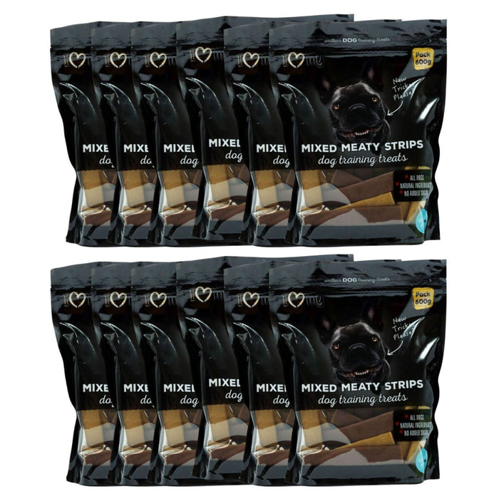 I Love My Pet Mixed Meaty Strips Dog Treats 600g (Box of 12)